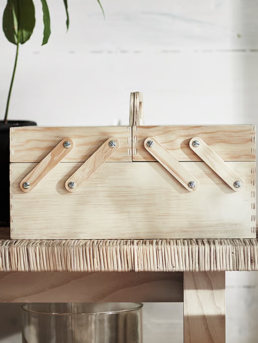 NEW IKEA Wooden Accordion Sewing Box